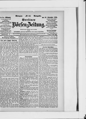 Berliner Börsen-Zeitung vom 20.09.1905