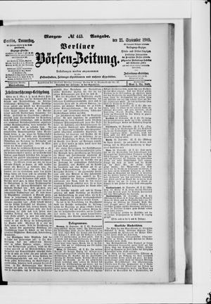 Berliner Börsen-Zeitung vom 21.09.1905