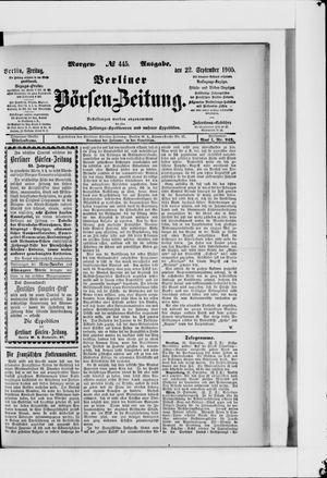 Berliner Börsen-Zeitung vom 22.09.1905