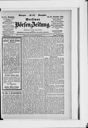 Berliner Börsen-Zeitung vom 23.09.1905