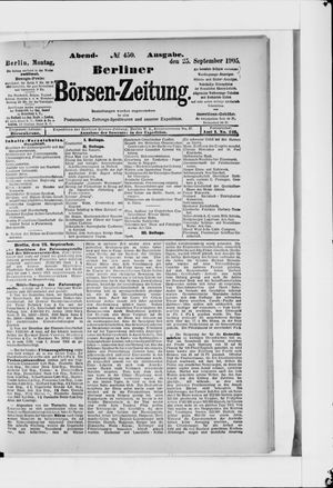 Berliner Börsen-Zeitung on Sep 25, 1905