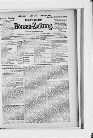 Berliner Börsen-Zeitung vom 26.09.1905