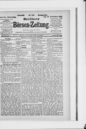Berliner Börsen-Zeitung vom 28.09.1905