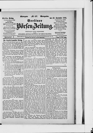 Berliner Börsen-Zeitung vom 29.09.1905