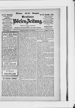 Berliner Börsen-Zeitung vom 30.09.1905