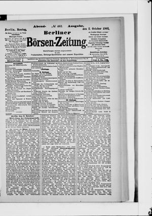 Berliner Börsen-Zeitung vom 02.10.1905