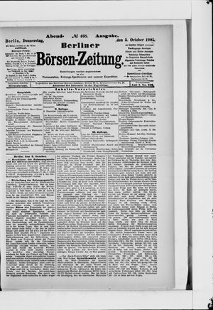 Berliner Börsen-Zeitung vom 05.10.1905