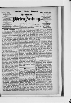 Berliner Börsen-Zeitung vom 06.10.1905
