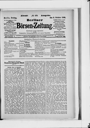 Berliner Börsen-Zeitung vom 06.10.1905