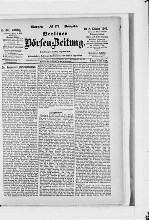 Berliner Börsen-Zeitung vom 08.10.1905