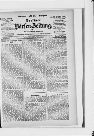 Berliner Börsen-Zeitung vom 10.10.1905