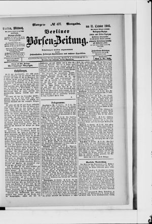 Berliner Börsen-Zeitung on Oct 11, 1905