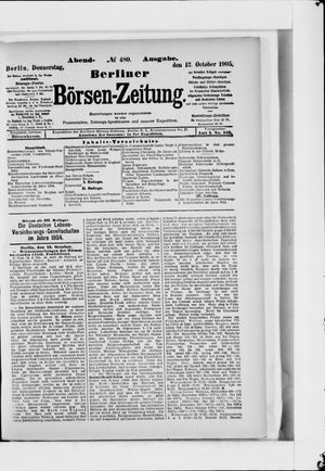 Berliner Börsen-Zeitung vom 12.10.1905