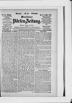 Berliner Börsen-Zeitung vom 15.10.1905