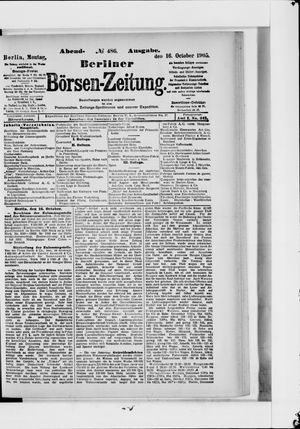Berliner Börsen-Zeitung on Oct 16, 1905