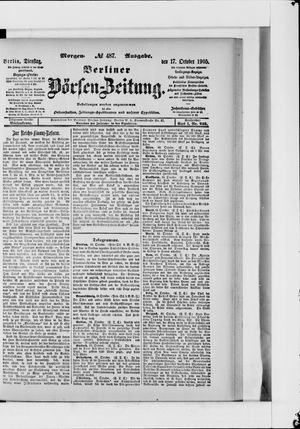 Berliner Börsen-Zeitung vom 17.10.1905