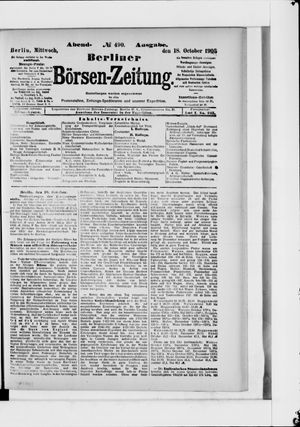 Berliner Börsen-Zeitung vom 18.10.1905
