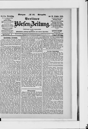 Berliner Börsen-Zeitung vom 19.10.1905