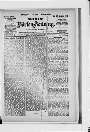 Berliner Börsen-Zeitung vom 20.10.1905