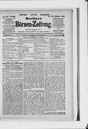 Berliner Börsen-Zeitung vom 20.10.1905