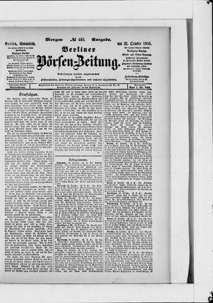 Berliner Börsen-Zeitung vom 21.10.1905