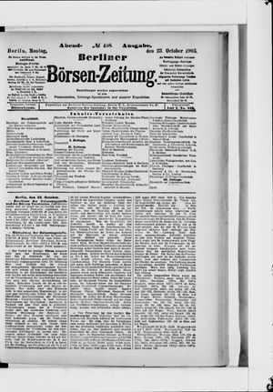 Berliner Börsen-Zeitung vom 23.10.1905