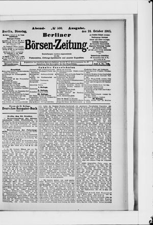 Berliner Börsen-Zeitung vom 24.10.1905