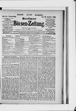 Berliner Börsen-Zeitung vom 26.10.1905