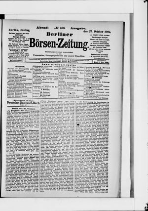 Berliner Börsen-Zeitung vom 27.10.1905