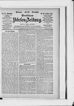 Berliner Börsen-Zeitung vom 28.10.1905