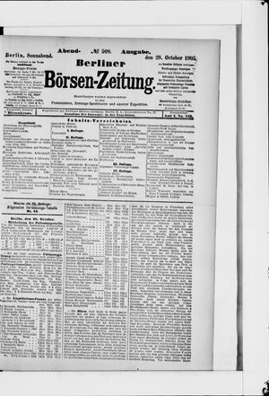Berliner Börsen-Zeitung vom 28.10.1905