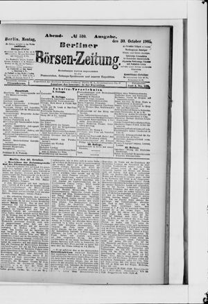 Berliner Börsen-Zeitung vom 30.10.1905