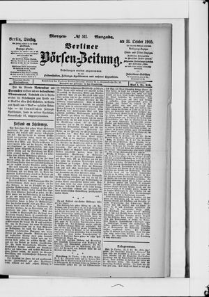 Berliner Börsen-Zeitung vom 31.10.1905