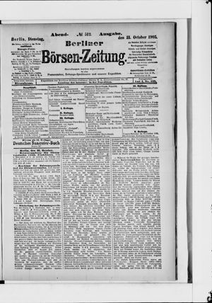 Berliner Börsen-Zeitung vom 31.10.1905