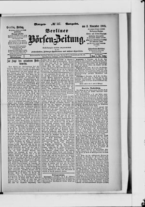 Berliner Börsen-Zeitung vom 03.11.1905