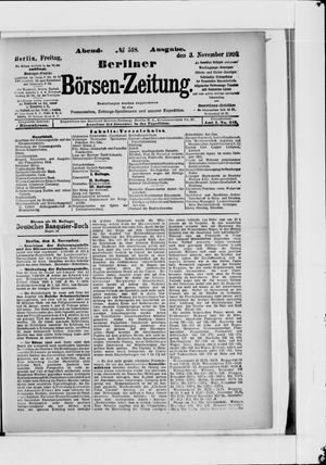 Berliner Börsen-Zeitung vom 03.11.1905