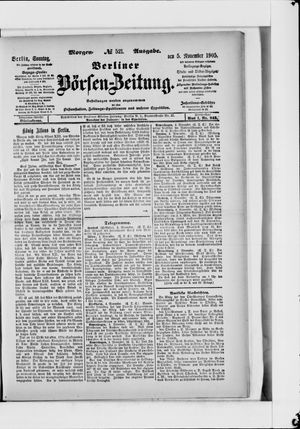 Berliner Börsen-Zeitung vom 05.11.1905