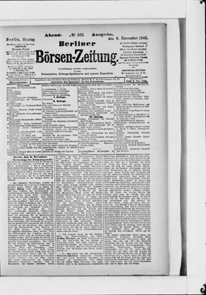 Berliner Börsen-Zeitung vom 06.11.1905
