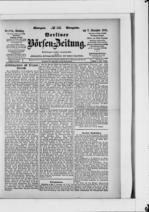 Berliner Börsen-Zeitung vom 07.11.1905