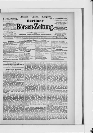 Berliner Börsen-Zeitung vom 07.11.1905