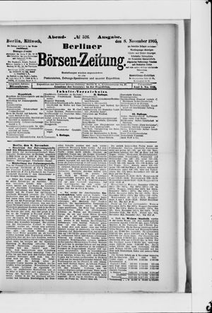 Berliner Börsen-Zeitung vom 08.11.1905