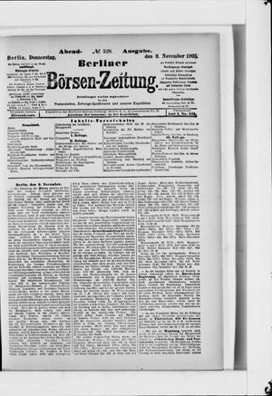 Berliner Börsen-Zeitung vom 09.11.1905