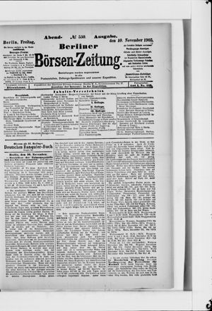 Berliner Börsen-Zeitung vom 10.11.1905