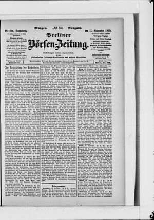 Berliner Börsen-Zeitung vom 11.11.1905