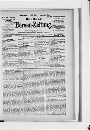 Berliner Börsen-Zeitung vom 13.11.1905