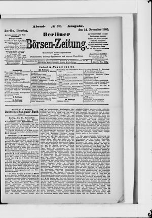 Berliner Börsen-Zeitung vom 14.11.1905