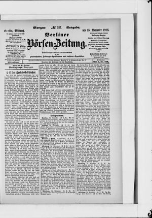 Berliner Börsen-Zeitung vom 15.11.1905