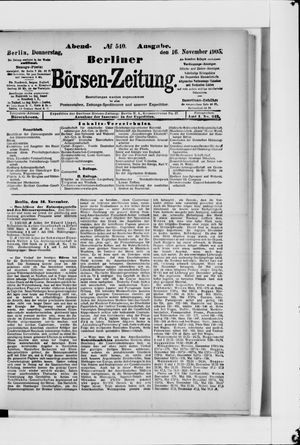 Berliner Börsen-Zeitung on Nov 16, 1905