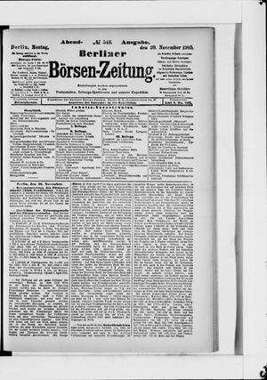 Berliner Börsen-Zeitung vom 20.11.1905