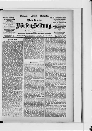 Berliner Börsen-Zeitung vom 21.11.1905